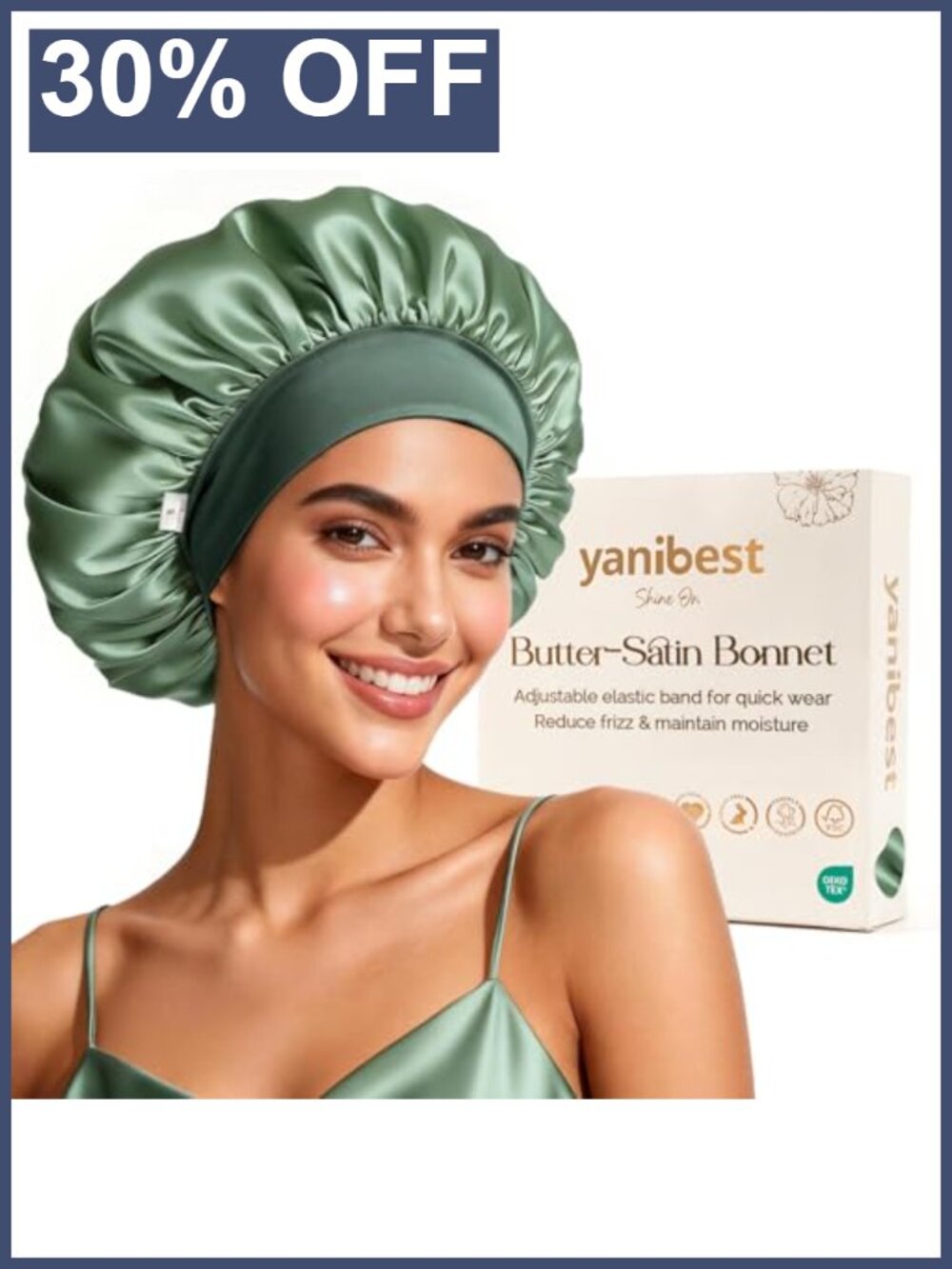 Satin Sleep Bonnet for Women, Double Layer, One Size, Hair Care
